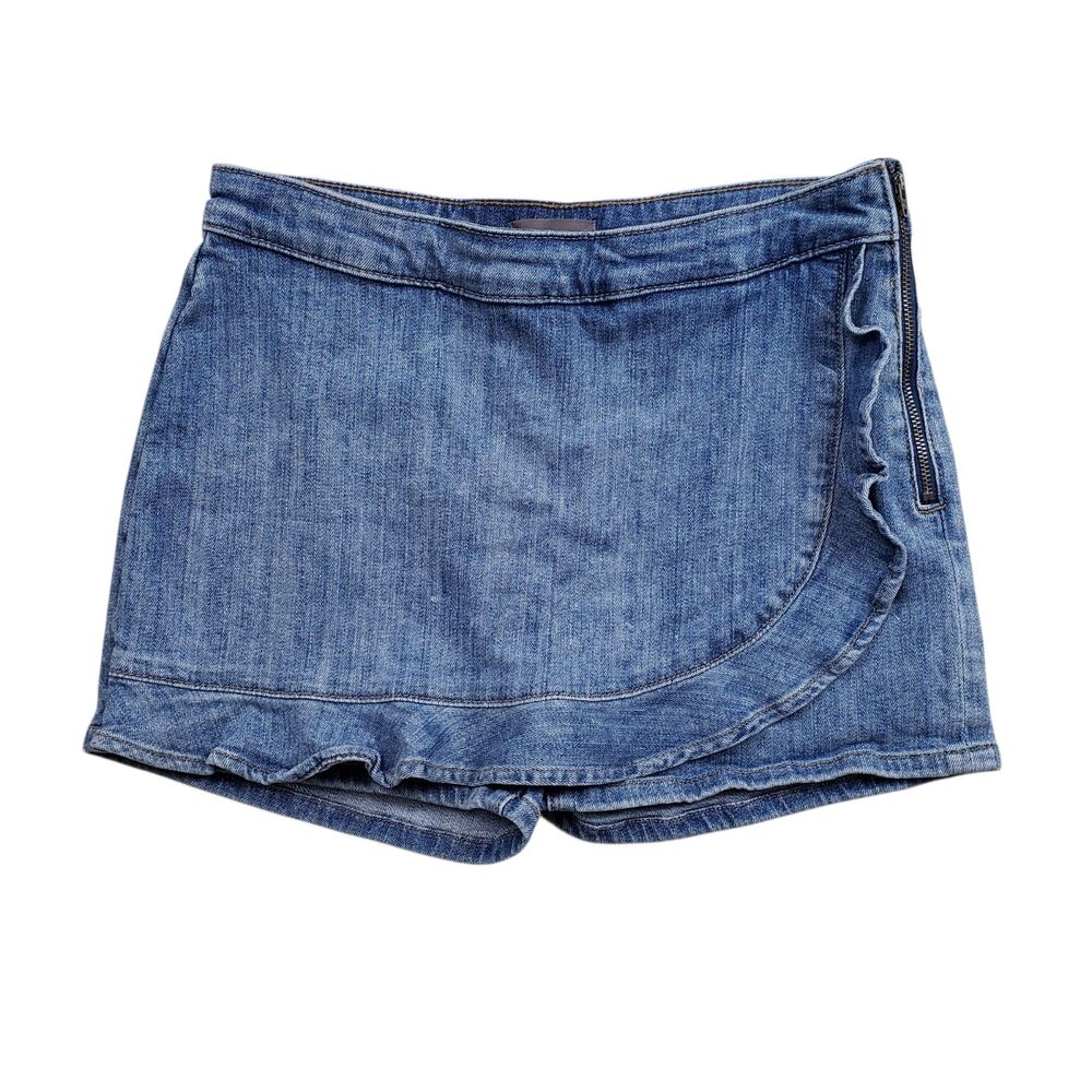 DL1961 Lola Skort Girls 16 Nimosa Denim Ruffle Skirt Shorts Side Zip